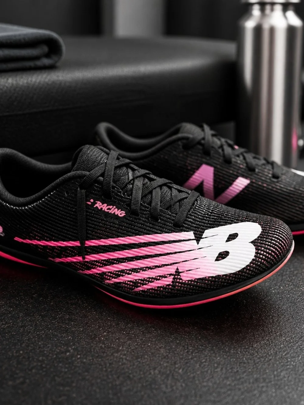 New Balance Fuel Cell XC7V3 Cross Country Racing Shoes Black Pink Women's 7.5